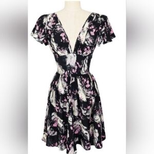 Trashy Diva Black and Pink Floral Mini Dress